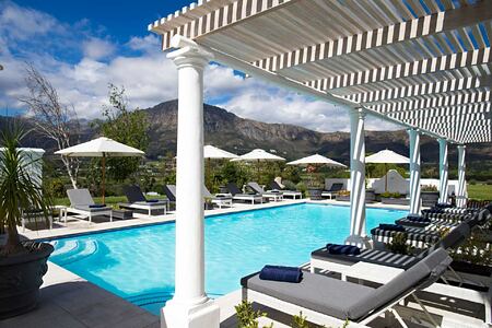 Outdoor pool at Mont Rochelle Franschhoek South Africa