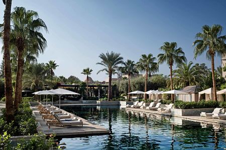 Pool and beds at Four Seasons Marrakech Morocco