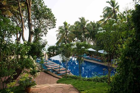 Pool and grounds at Somatheeram Kerala India