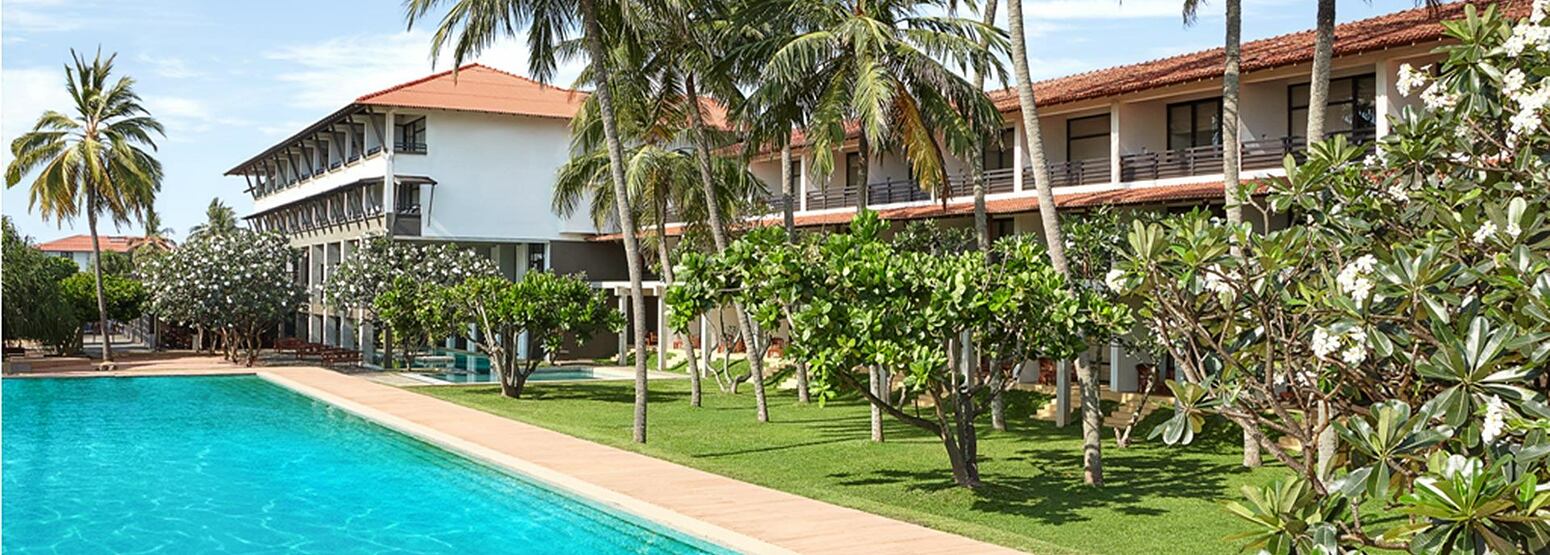Pool and hotel at Jetwing Beach Negombo Sri Lanka
