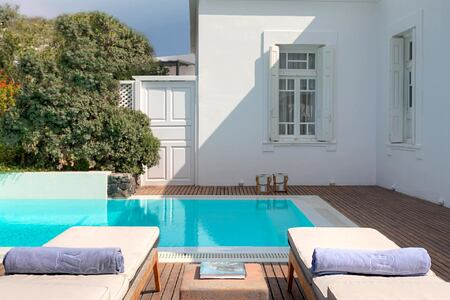 Presidential Villa private pool at Vedema Santorini Greece