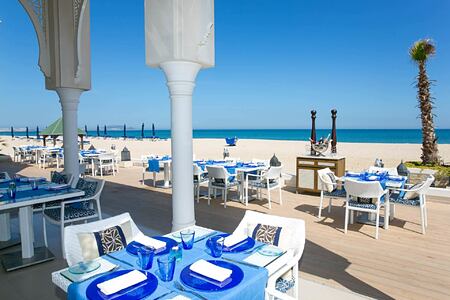 Restaurant on the beach at Banyan Tree Tamouda Bay Morocco
