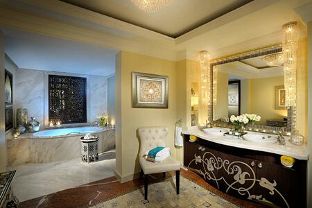 Royal Suite Master Bathroom at The Royal Mirage Dubai