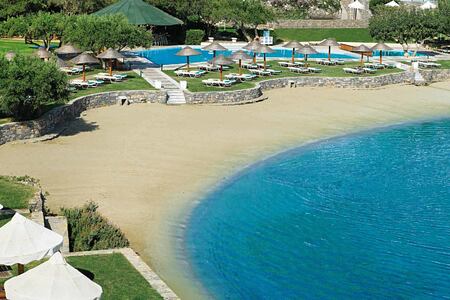 Sandy beach at Porto Elounda Golf and Spa Crete