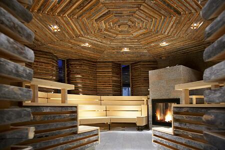 Sauna at Tschuggen Grand Arosa Switzerland