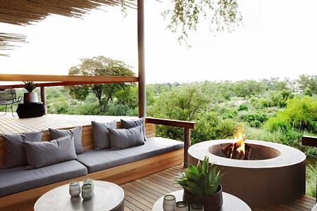 Small boma and view across bush at Londolozi South Africa