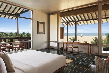 Suite bedrooom and view at Jetwing Blue Negombo Sri Lanka