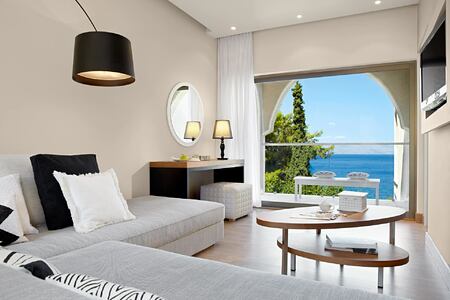 Suite with Seaview Living area at Marbella Corfu Greece