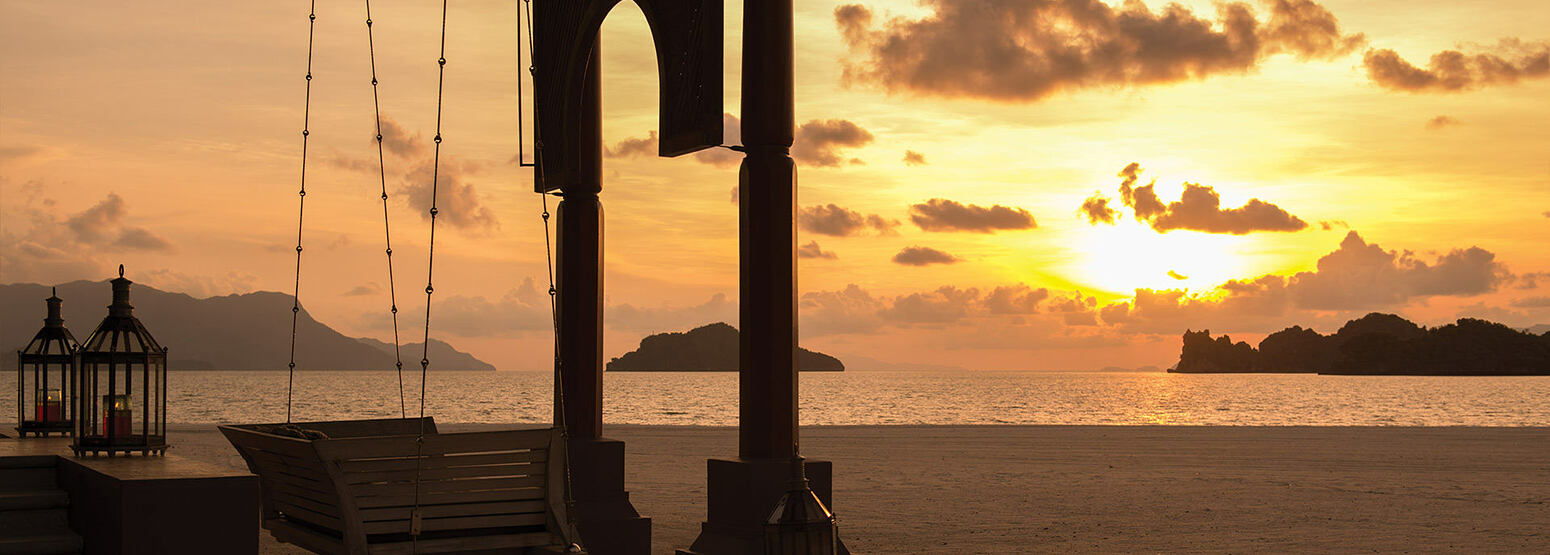 Sunset view across the sea at Four Seasons Langkawi Malaysia