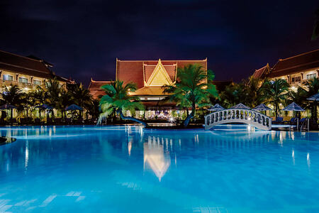 The pool at night at Sokha Beach Resort Cambodia