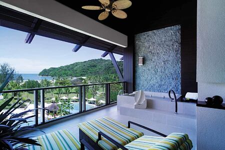 View from balcony at Shangri la Rasa Ria Borneo Malaysia