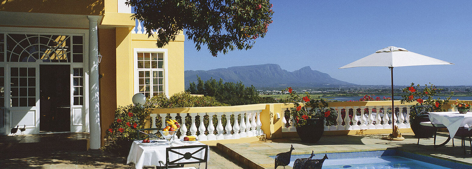 View of Table Mountain at Colona Castle Cape Town South Africa