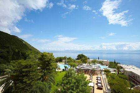 aerial view of La Terrazza restaurant at Marbella Corfu Greece