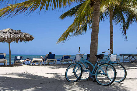Bikes on the beach at Half Moon Jamaica