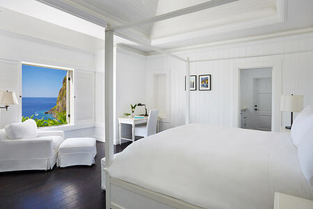 Grand luxury villa bedroom at Sugar Beach St Lucia