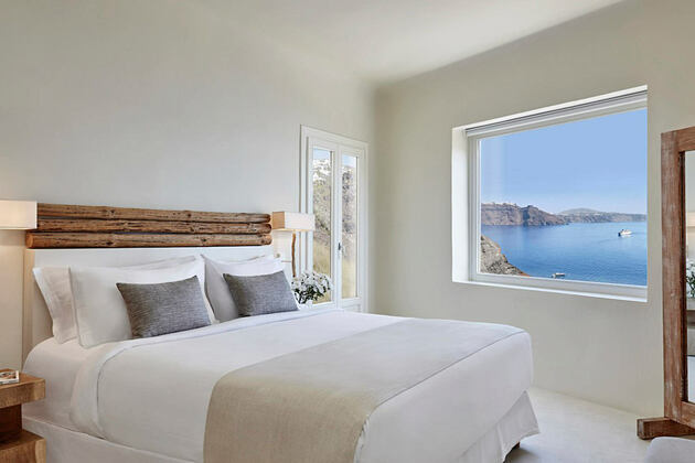 Mystery Villa bedroom at Mystique Santorini Greece