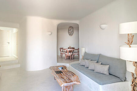 Mystery Villa living area at Mystique Santorini Greece