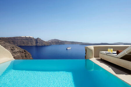 Mystery Villa private pool at Mystique Santorini Greece