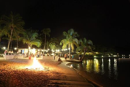 Nightime beach activities at St James Club and Villas Antigua