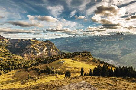 Panorama of Heidiland at Bad Ragaz Switzerland