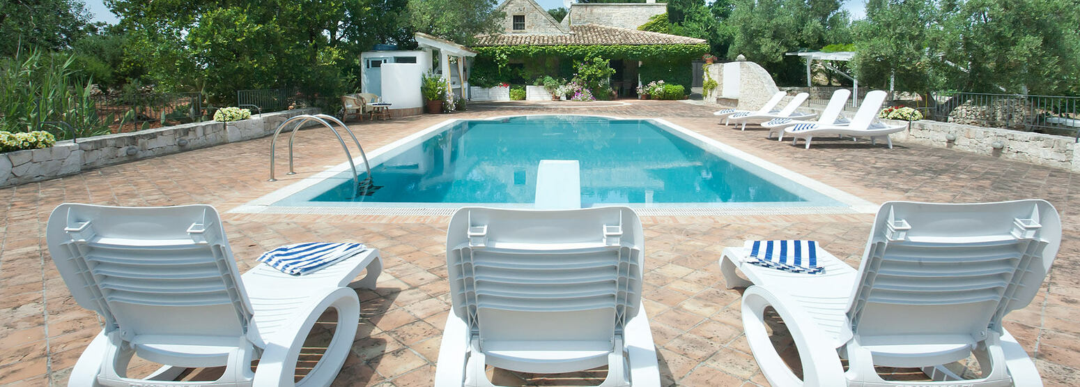 Pool view at Trulli Volpe Italy