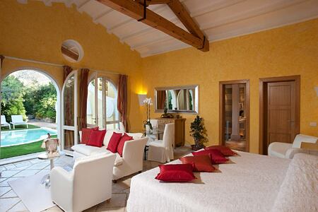 Suite bedroom at Forte Village Le Dune Sardinia Italy
