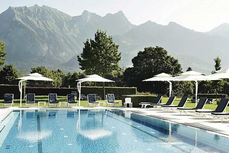 Thermal Spa Garden pool at Bad Ragaz Switzerland