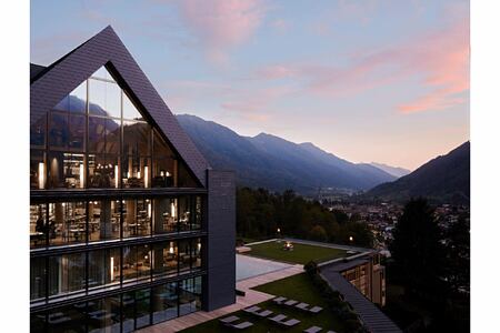 Lefay Dolomites Resort outside evening view