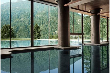 Indoor pool at Lefay Dolomites summer