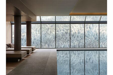 Lefay Dolomites indoor spa pool winter
