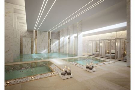Indoor wellness area with two pools at Chiva Som zulal qatar