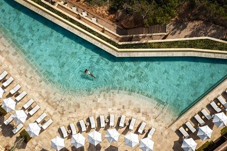 Aerial view of pool at Six Senses Ibiza