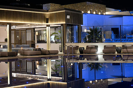 Aeonic Suites and Spa Mykonos pool bar at night-header