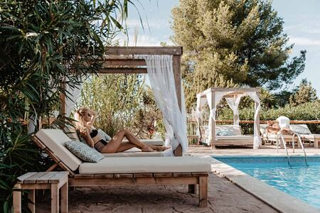 Can Vistabella Ibiza poolside shade
