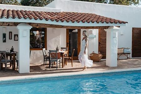 Can Vistabella Ibiza showing poolside terrace-header image