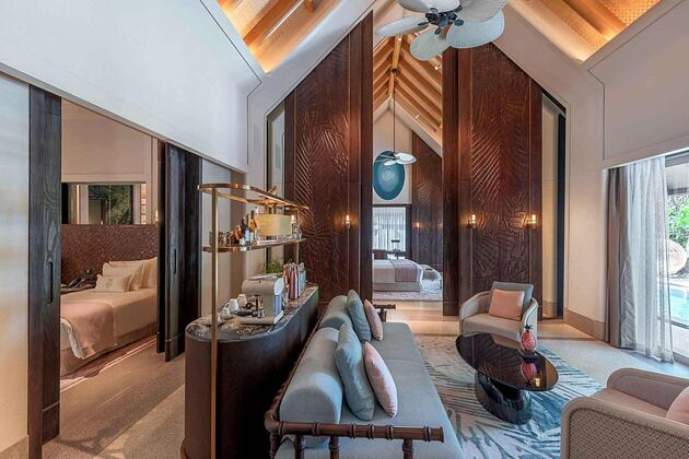 Joali Maldives Two Bedroom Beach Villa with Pool Living Room