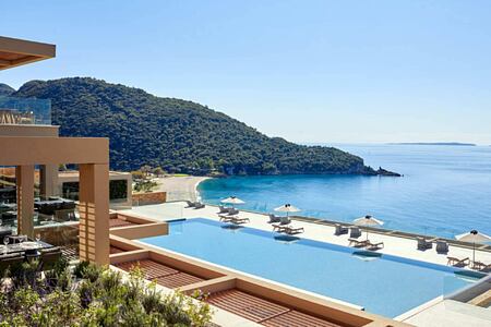 MarBella Elix Greece view across the pool