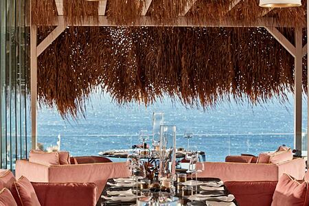 Myconian Villas Mykonos Cabbanes Restaurant with sea view
