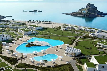 Aerial view of resort and pools Ikos Aria Kos