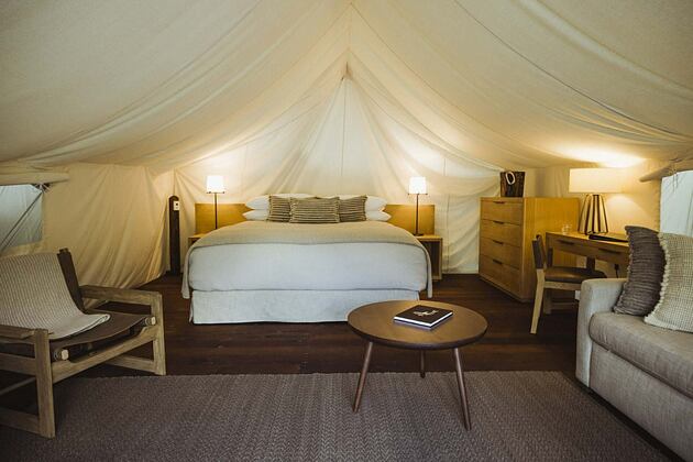 Campaign style tent at Wickaninnish Inn Canada