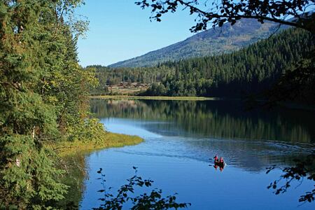 Canoeing on the lake at Alpine Meadows Clearwater Canada