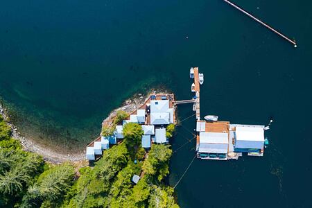 Aerial view from above at Farewell Harbor Lodge Canada