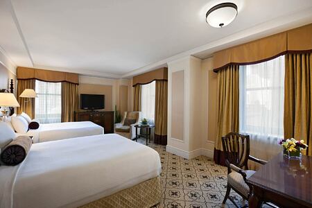 Double bedroom at Fairmont Hotel Vancouver Canada