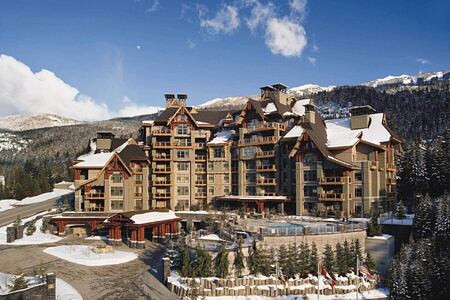Exterior view in winter at Four Season Whistler Canada