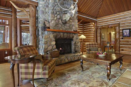 Lounge in chalet at Fairmont Jasper Park Lodge Canada
