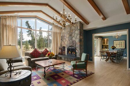 Lounge with a view in chalet at Fairmont Jasper Park Lodge Canada
