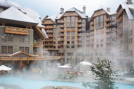 Outdoor pool in winter at Four Season Whistler Canada