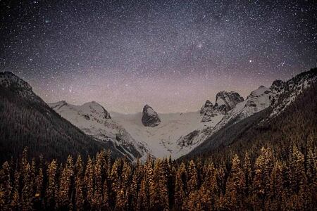 Starry night at Bugaboos Lodge Canada