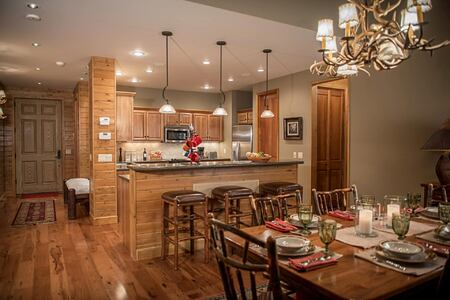 Kitchen and dining room at The Hideout Ranch
