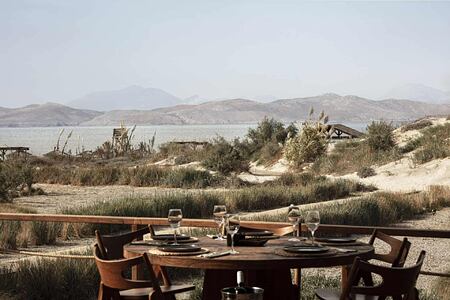 Outdoor dining with a view at OKU Kos